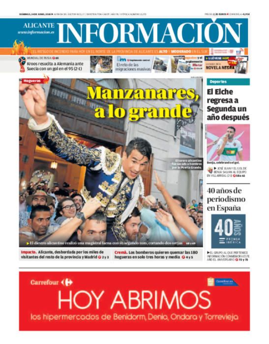 Estas han sido las portadas más destacadas de INFORMACIÓN en 2018