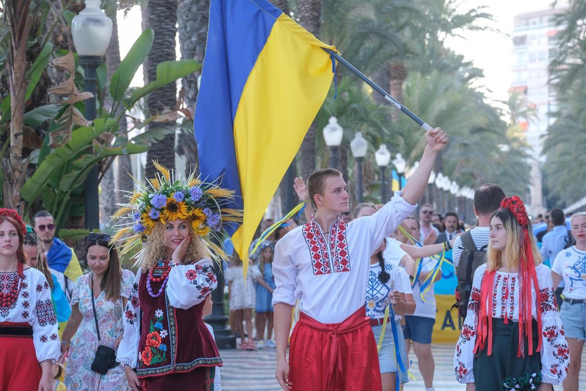 La comunidad ucraniana de Alicante, celebrando el pasado 24 de agosto el Día de la Independencia de su país.