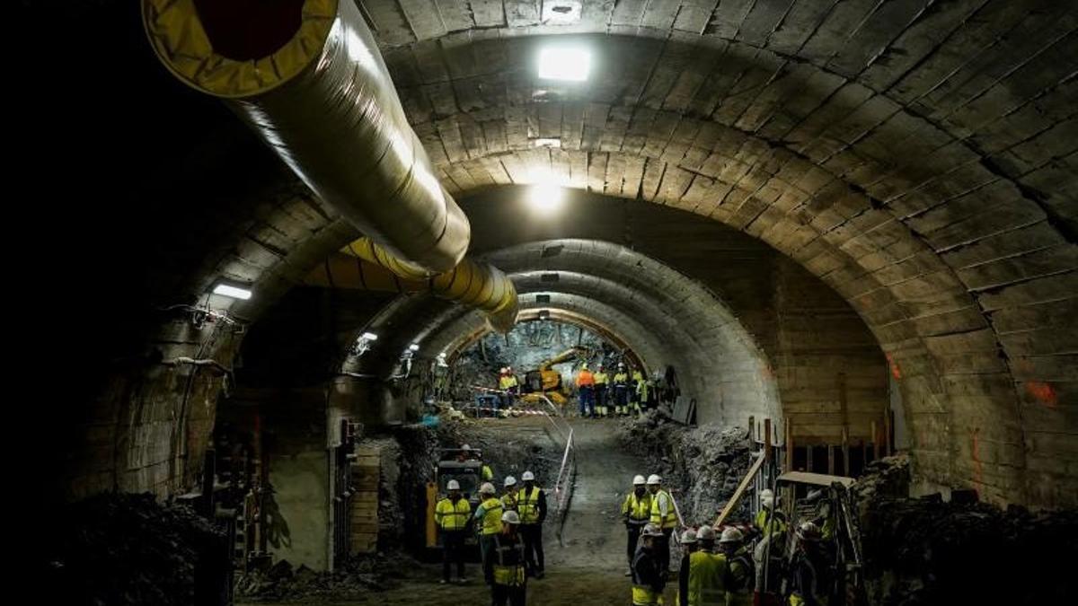 Obras de ampliación de la Línea 3 de Metro de Madrid.