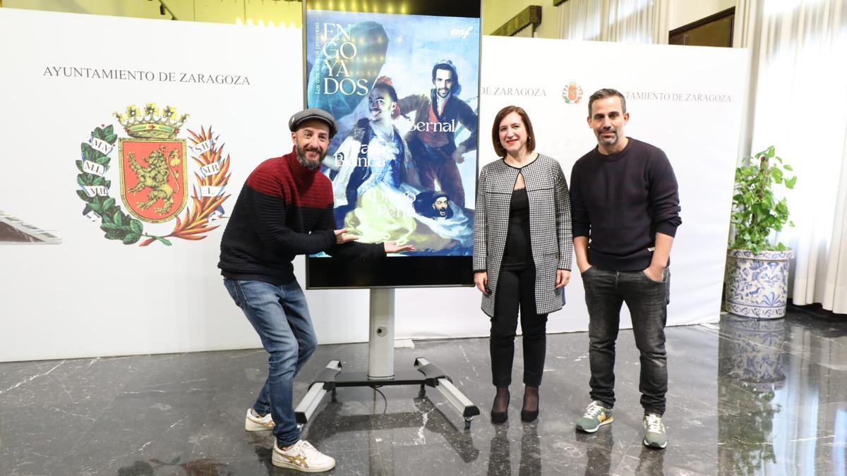 Diego Peña, Sara Fernández y José Antonio Bernal han presentado este lunes el espectáculo 'Engoyados'.