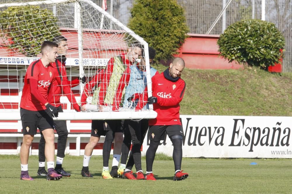 Entrenamiento del Sporting.