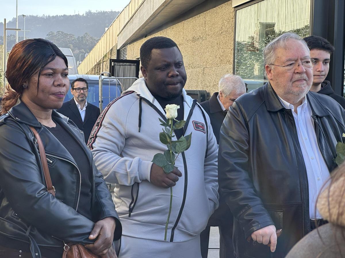 Samuel Kwesi, superviviente del naufragio, en el acto