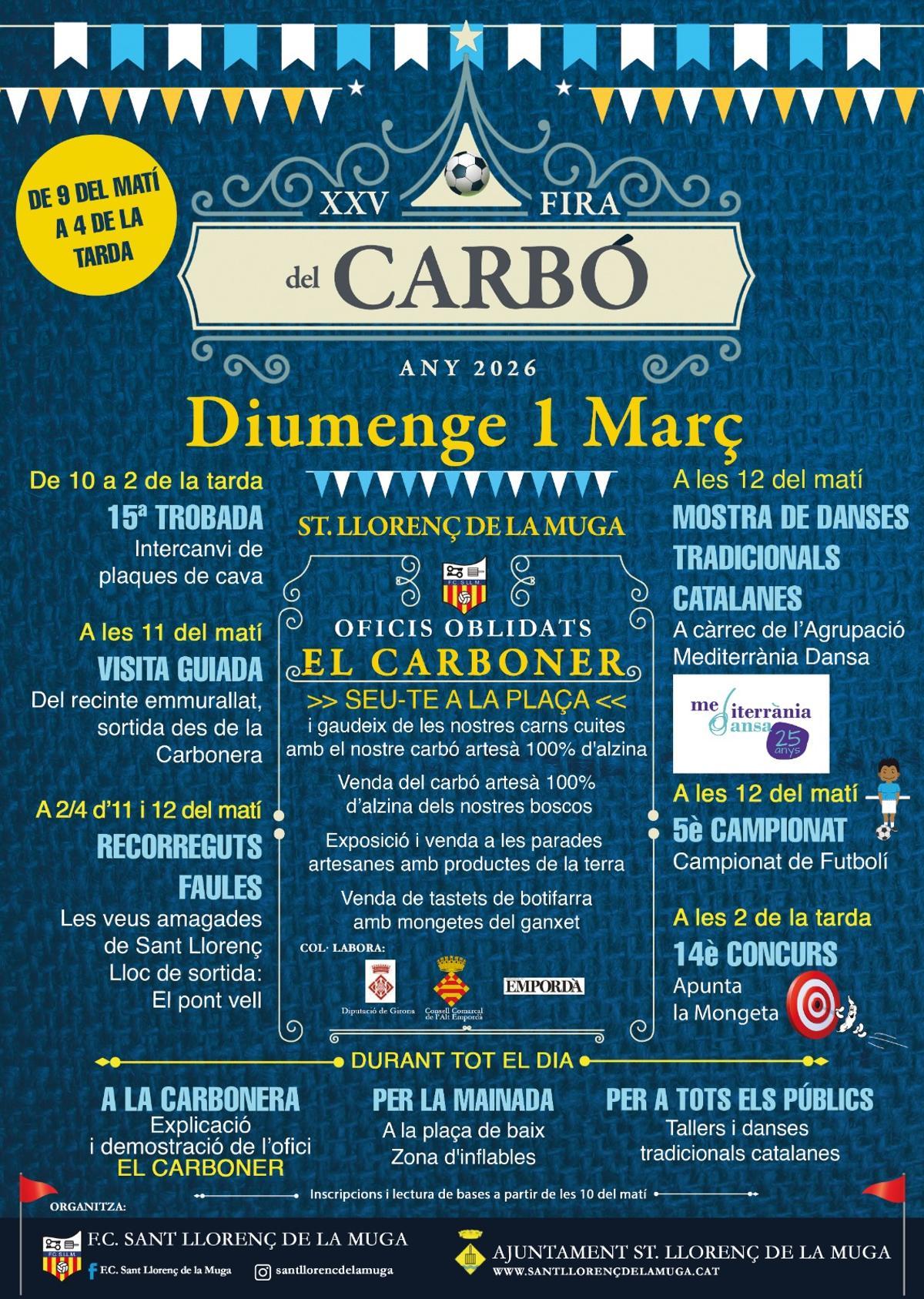 El programa de la 25a Fira del Carbó de Sant Llorenç de la Muga