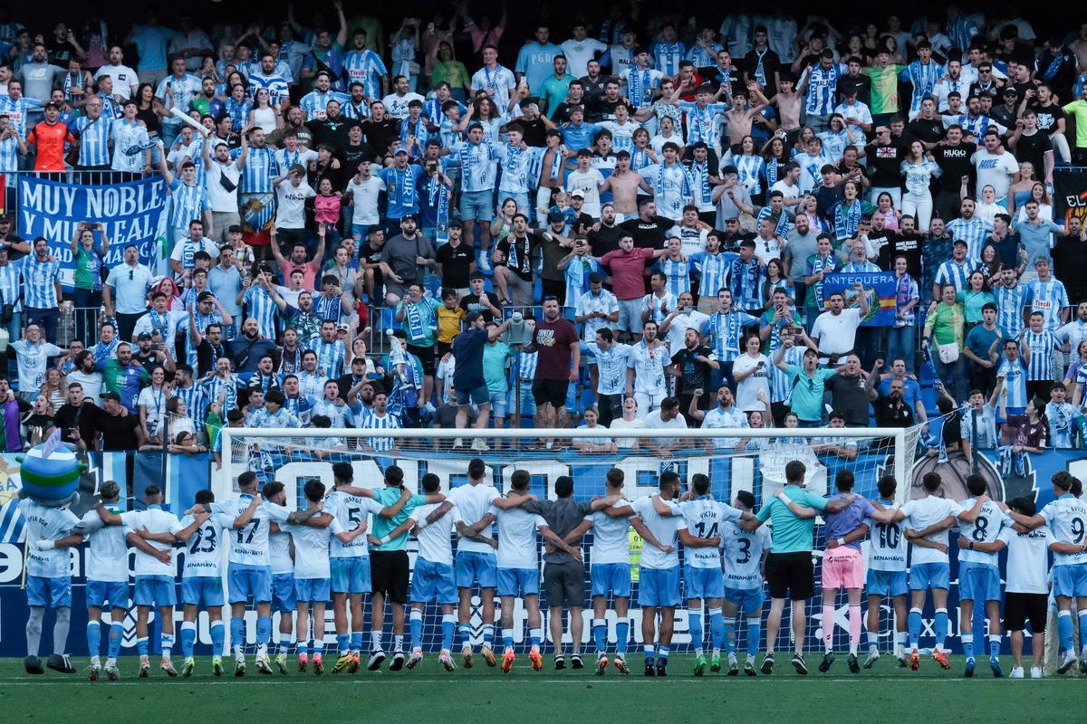 Una imagen del derbi provincial entre el Málaga CF y el Antequera CF, en La Rosaleda.