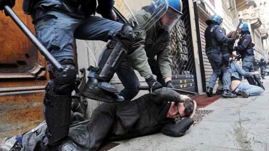 Batalla campal en las calles de Milán