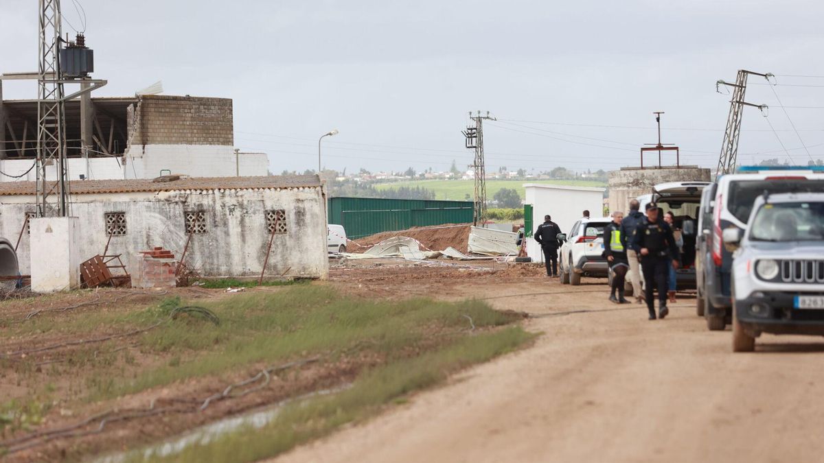 Imágenes del derrumbe de una nave agrícola en la cual tres trabajadores han perdido la vida, a 4 de abril de 2025 en Sevilla (Andalucía, España). La Consejería de Salud de la Junta de Andalucía ha confirmado la muerte de tres personas en el grave accidente acontecido la mañana de este viernes en Coria del Río, donde la estructura de una nave agrícola habría sufrido un derrumbe como consecuencia de las fuertes rachas de viento y las intensas precipitaciones, en esta jornada de aviso amarillo por inclemencias meteorológicas. 04 ABRIL 2025 Rocío Ruz / Europa Press 04/04/2025. Rocío Ruz;