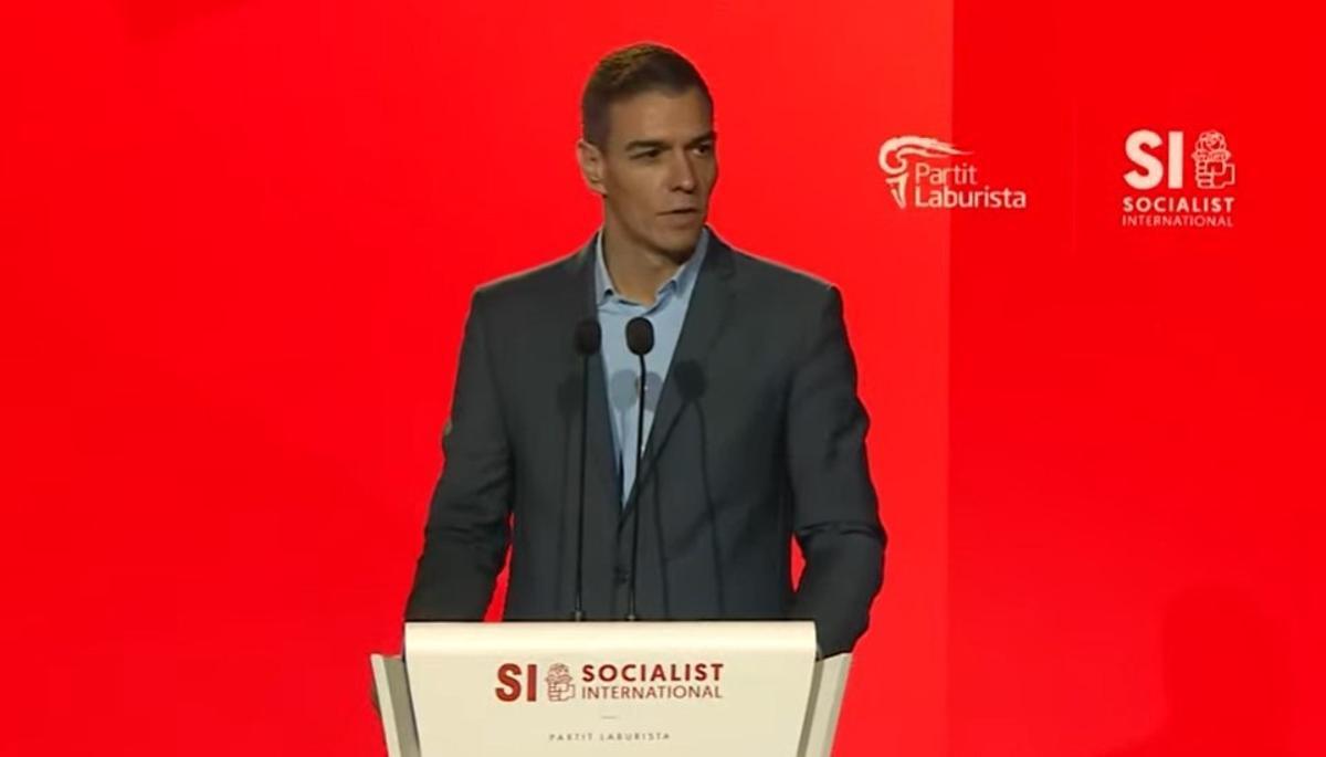 El presidente del Gobierno, Pedro Sánchez, interviene en el Consejo de la Internacional Socialista en Malta