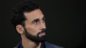 Álvaro Arbeloa, entrenador del Real Madrid, durante el partido ante el Atlético 