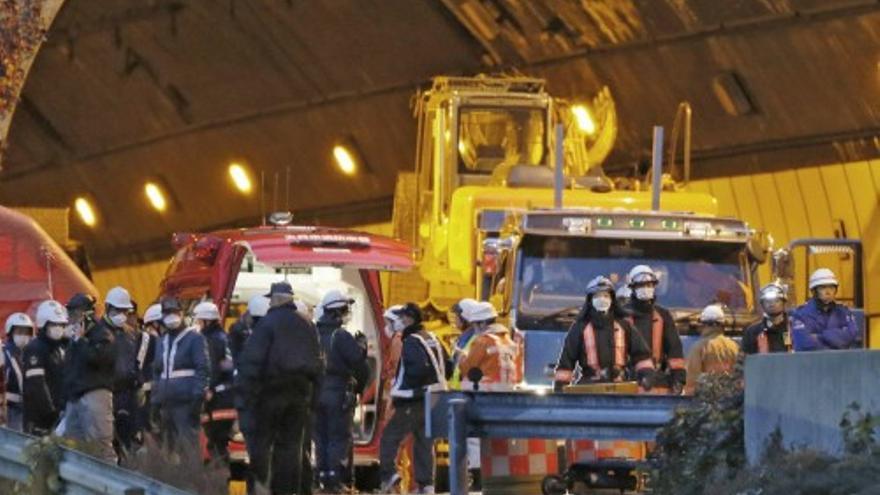 Hundimiento de un túnel en Japón