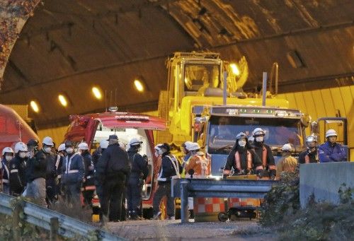 Derrumbe en un túnel en Japón