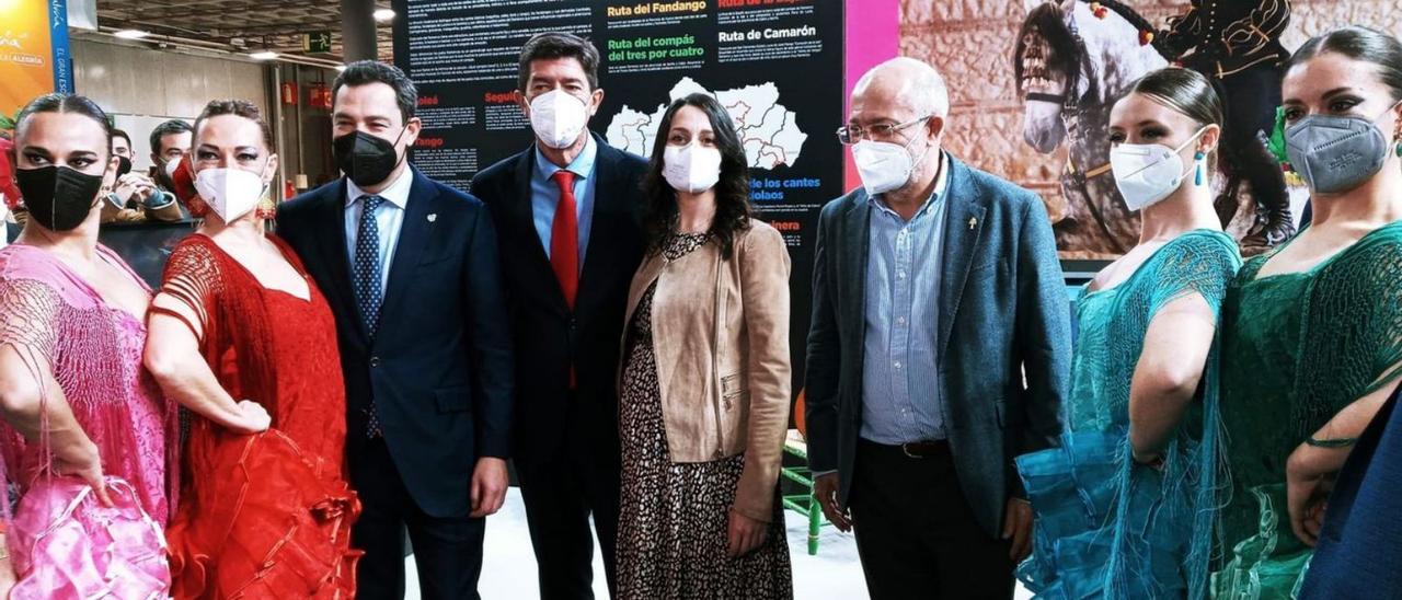 Moreno, Marín, Arrimadas e Igea, el pasado mes de enero en el pabellón andaluz de la feria turística madrileña Fitur.