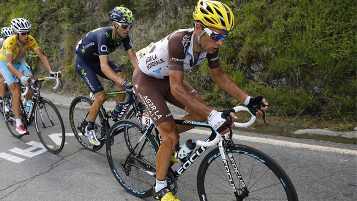 Peraud con Valverde y Nibali en el Tour de Francia