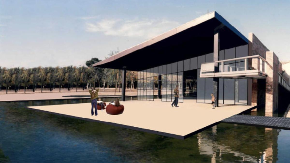 Recreación de las terrazas prevista para la reforma de la Biblioteca Joan Miró