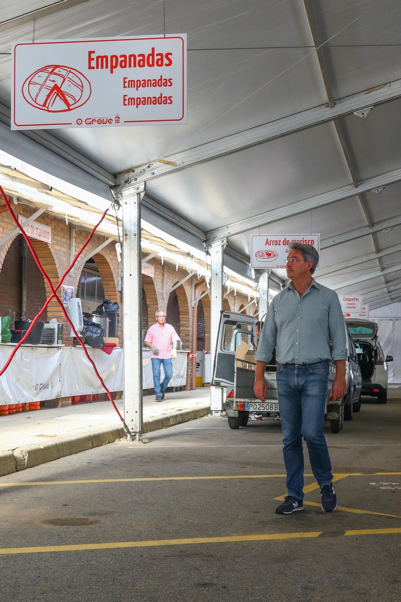 Los últimos retoques de la Festa do Marisco de O Grove.