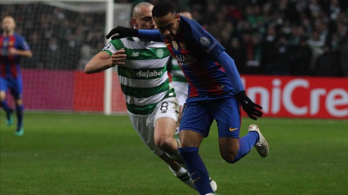 Neymar, ante el Celtic