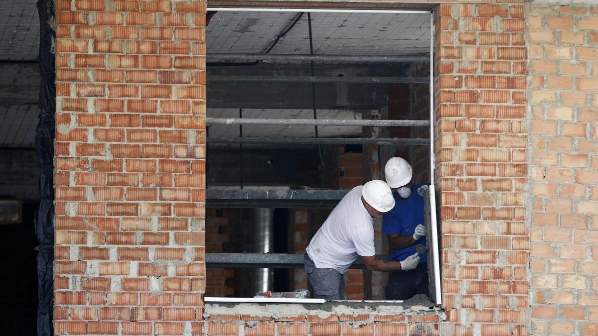 Trabajadores de la construcción en Málaga.