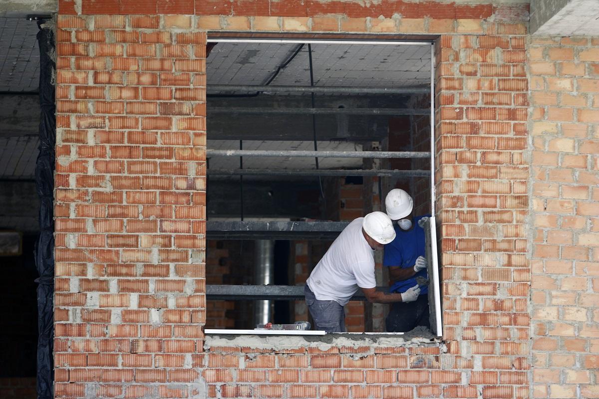 Trabajadores de la construcción en Málaga.