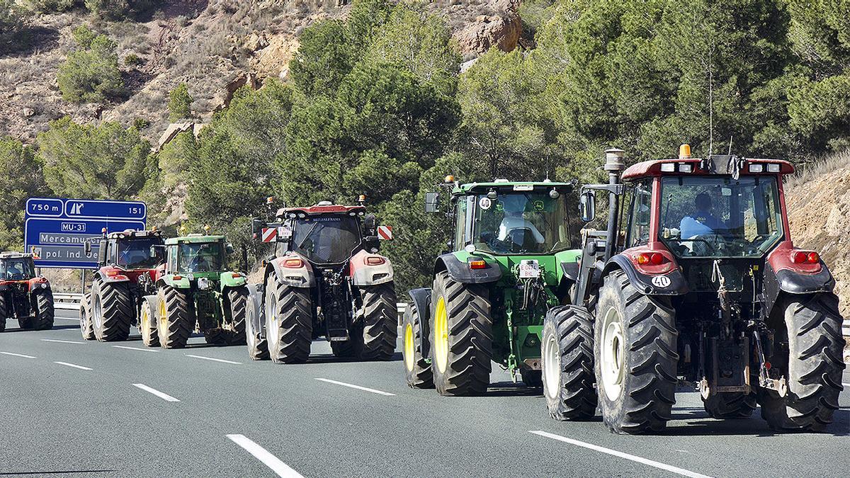 Manifestación de agricultores por el Puerto de la Cadena