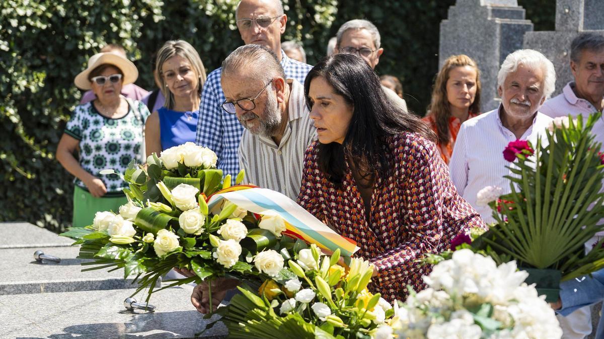 La secretaria general del PPdeG, Paula Prado, en un homenaje a Miguel Ángel Blanco en A Merca