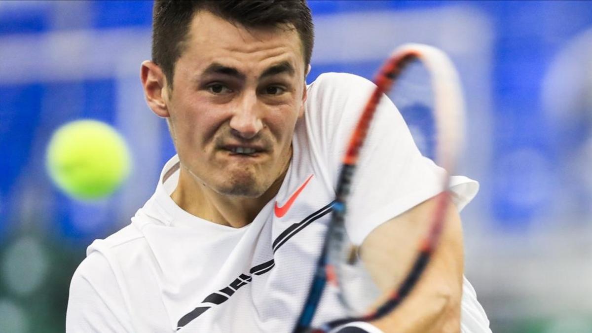 Bernard Tomic en el torneo de Memphis el 14 de febrero