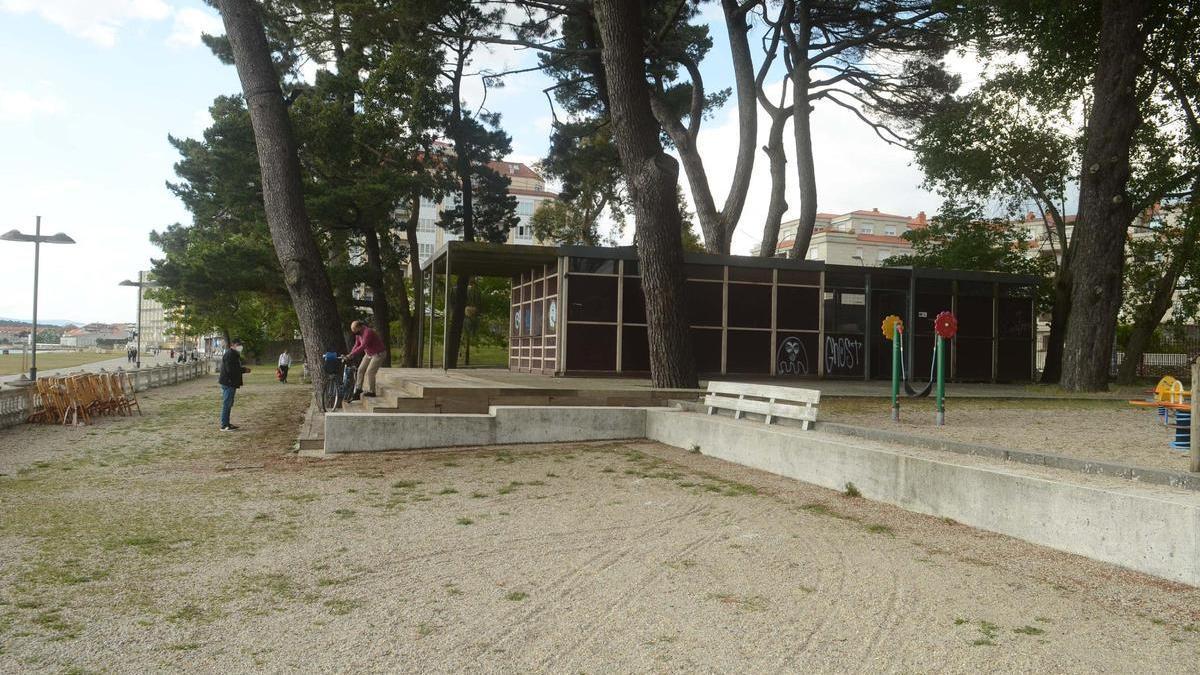 Imagen de archivo del quiosco-bar de la playa de Vilagarcía.