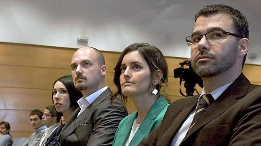 Sara Bellido, Michele Corbani, Izascum Bilbao y Miguel Rubio, ayer, en la sede de la Autoridad Portuaria de Avilés.