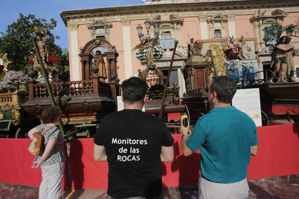 Las Rocas, expuestas en la plaza de la Virgen