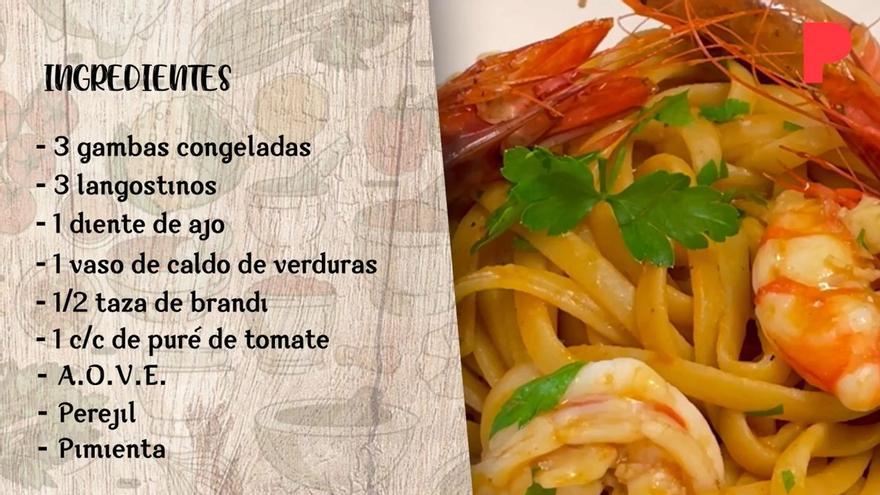 Pasta con gambas y langostinos por Rafuel