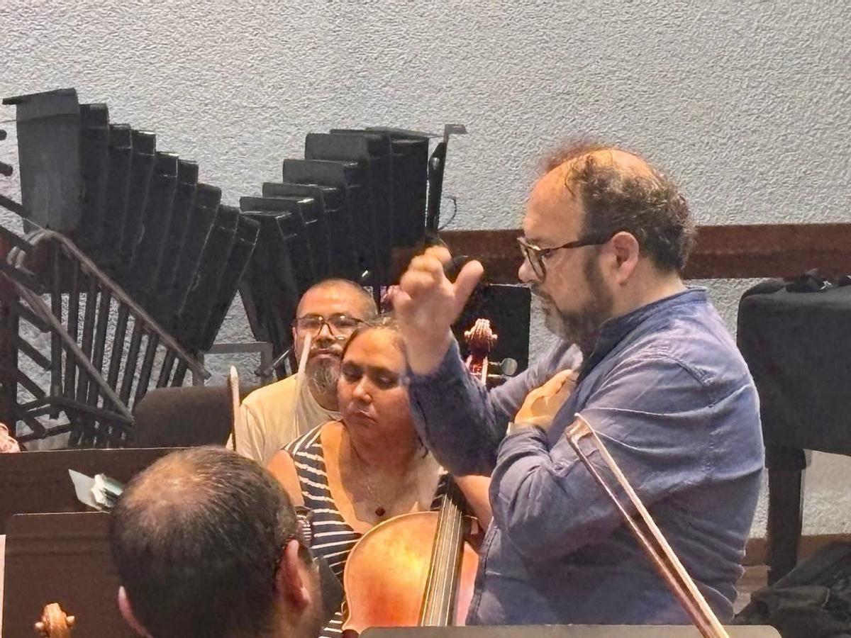García de Paz durante los ensayos.