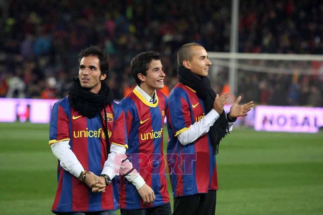 En noviembre de 2010 Marc Márquez celebró en el Camp Nou su primer mundial de motociclismo  en 125cc junto a los ganadores de las categorías de Moto2 y MotoGP, Toni Elías y Jorge Lorenzo.