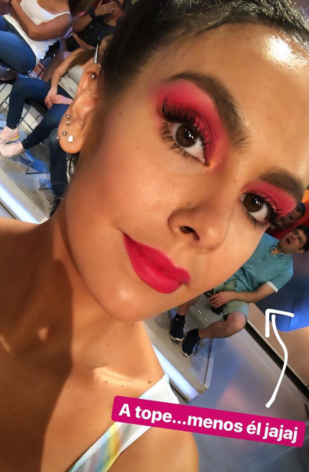 Cristina Pedroche sombras de ojos con pintalabios