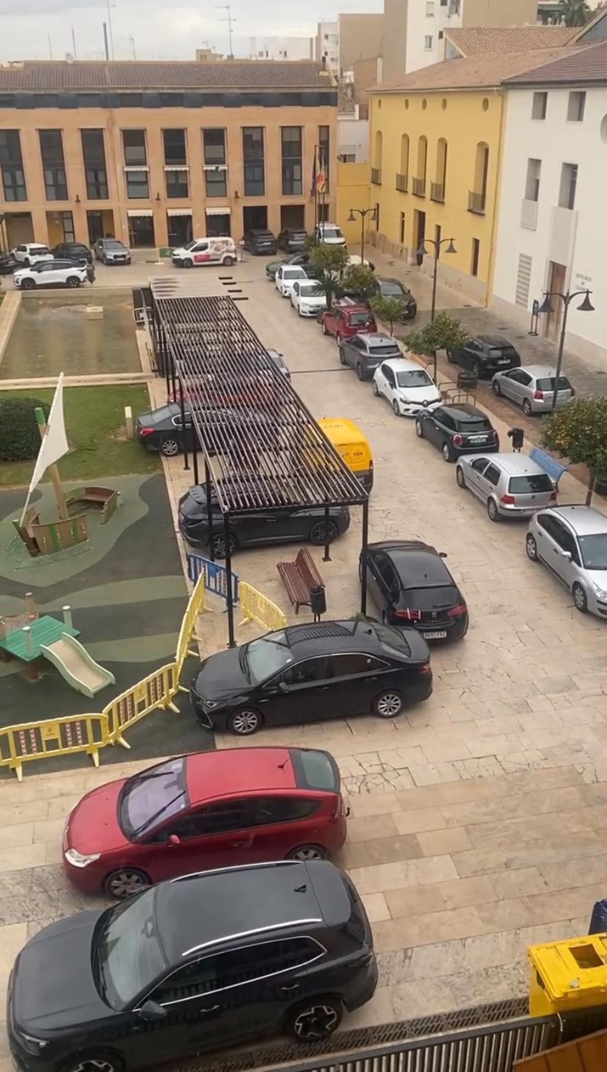 El aparcamiento hace unas semanas en la Plaza Mayor.