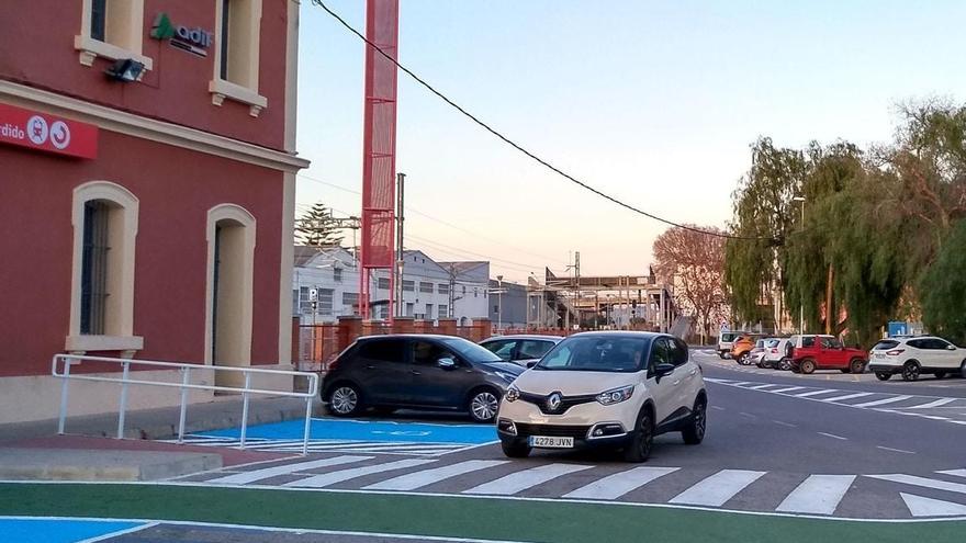 Rectifican otra vez el carril bici que va a la estación de Burriana para no quitar aparcamiento