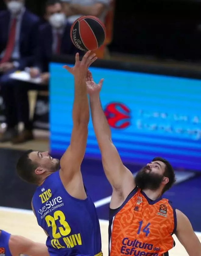 Partido de Euroliga entre el Valencia Basket y el Maccabi de Tel Aviv