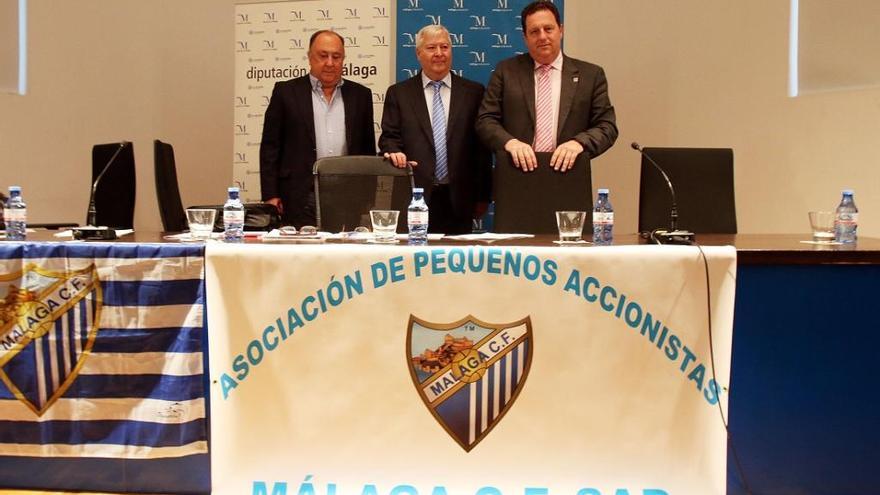 Imagen de la reunión celebrada este viernes en Diputación por los accionistas minoritarios del Málaga CF