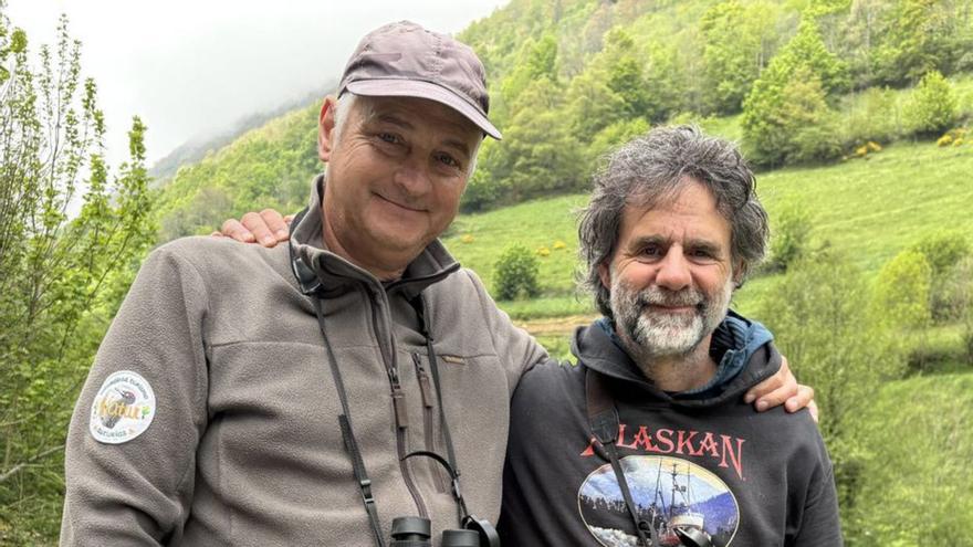 Chema Díaz y Reno Sommerhalder en Riomolín, Cangas del Narcea.