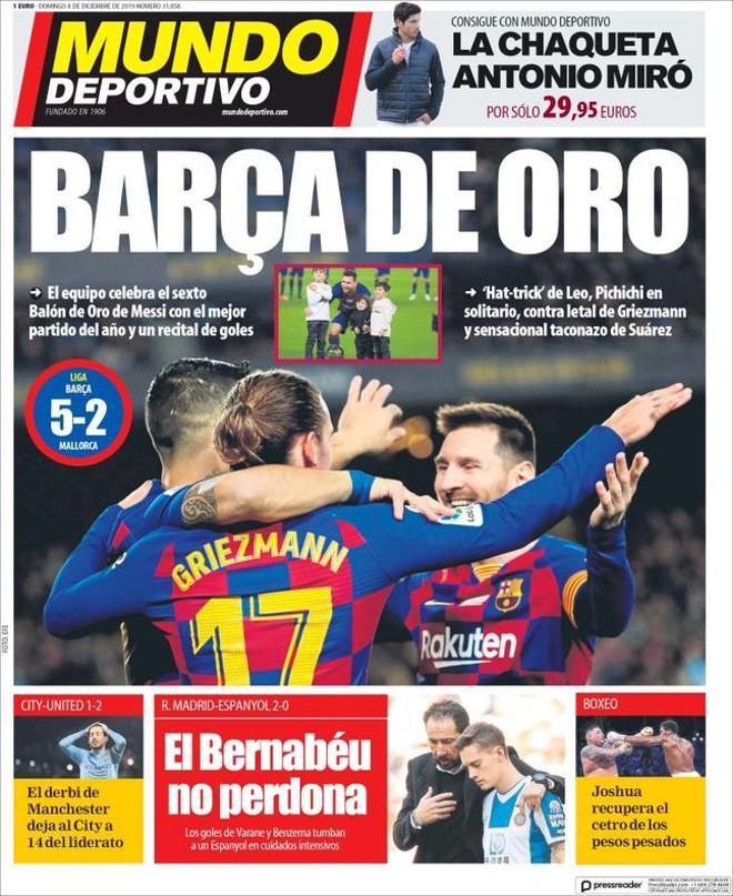 Portada de Mundo Deportivo del domingo 8 de diciembre