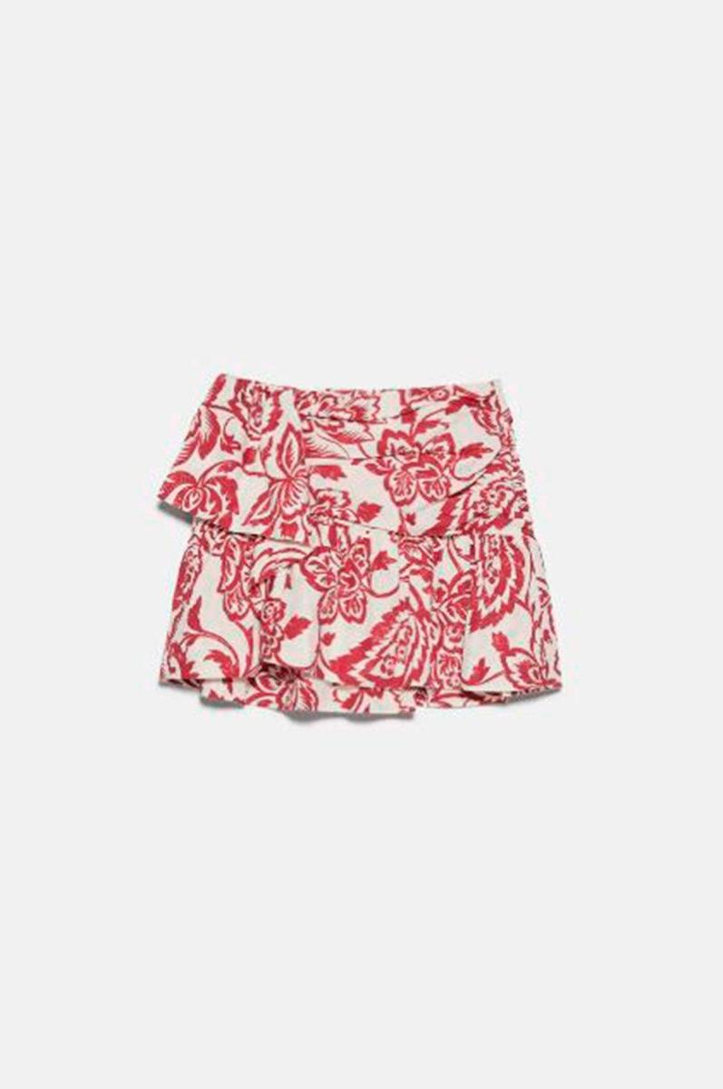 Falda mini estampada de Zara