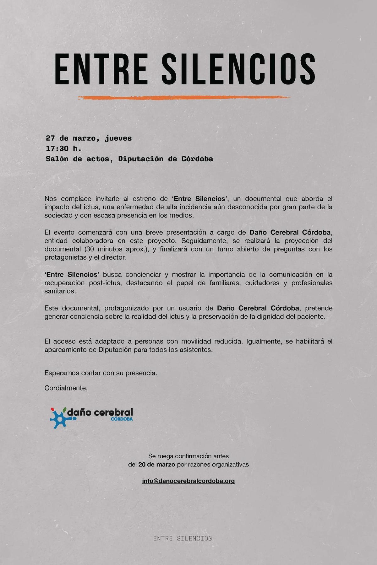 Anuncio de la actividad.