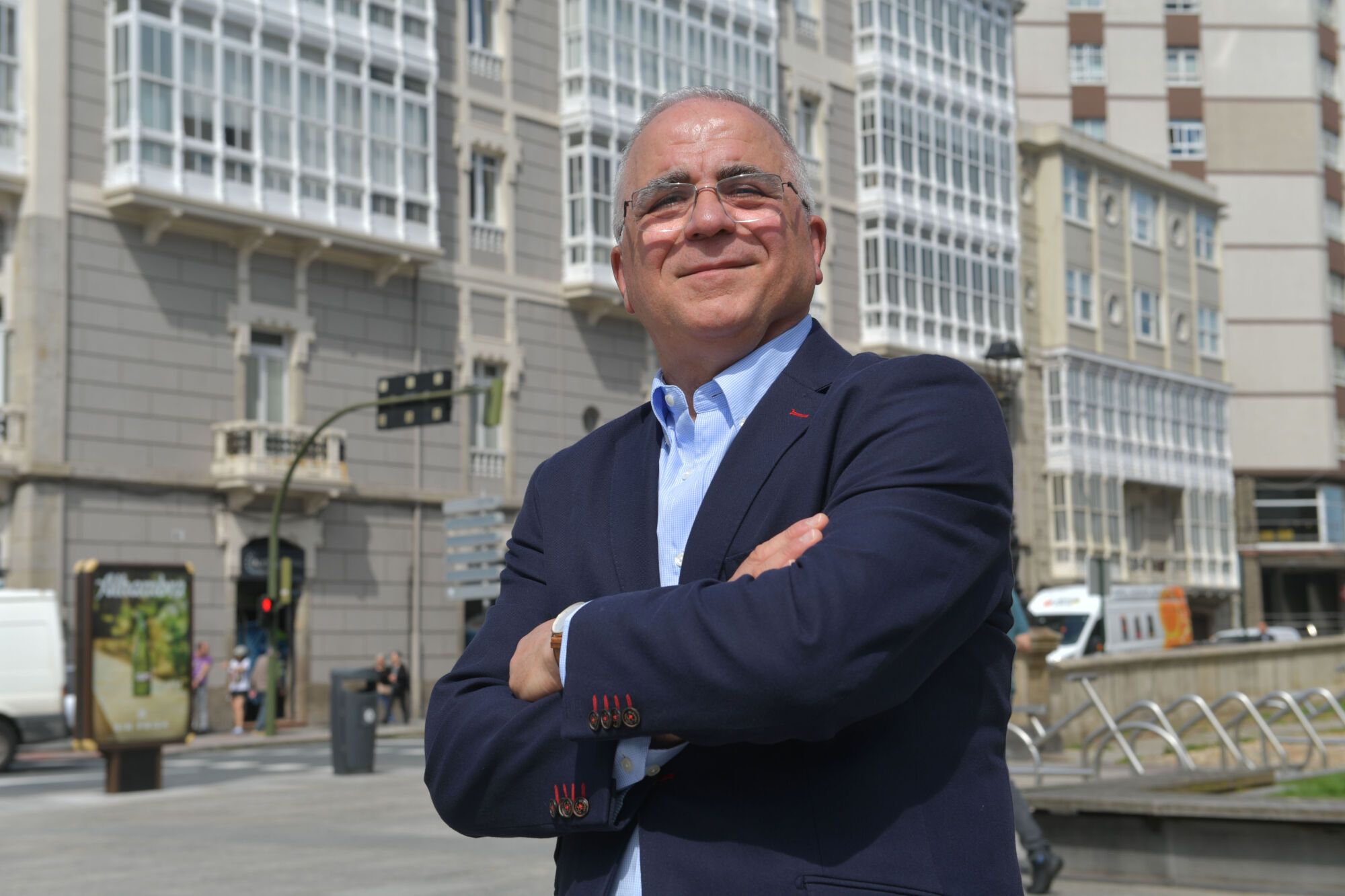 José Manuel Budiño, en la plaza de Pontevedra, en A Coruña.