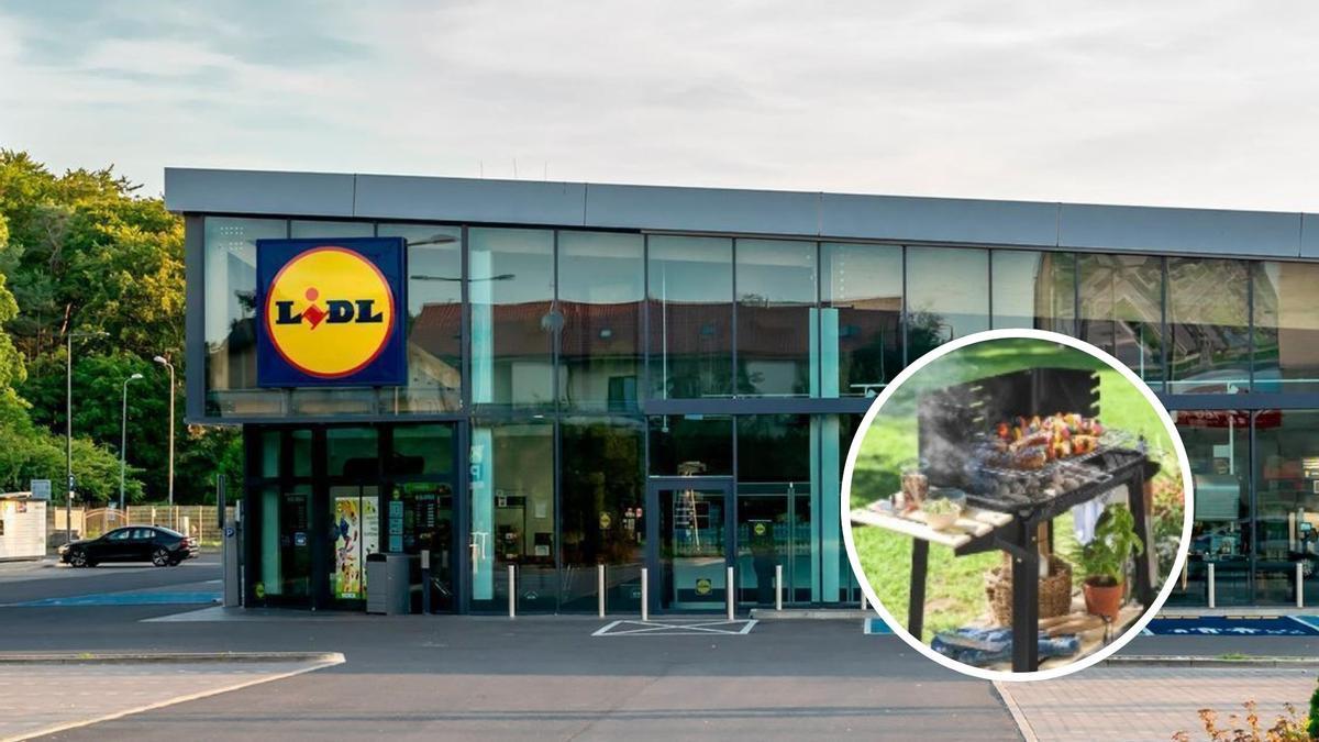 Una tienda Lidl y en el círculo la barbacoa.