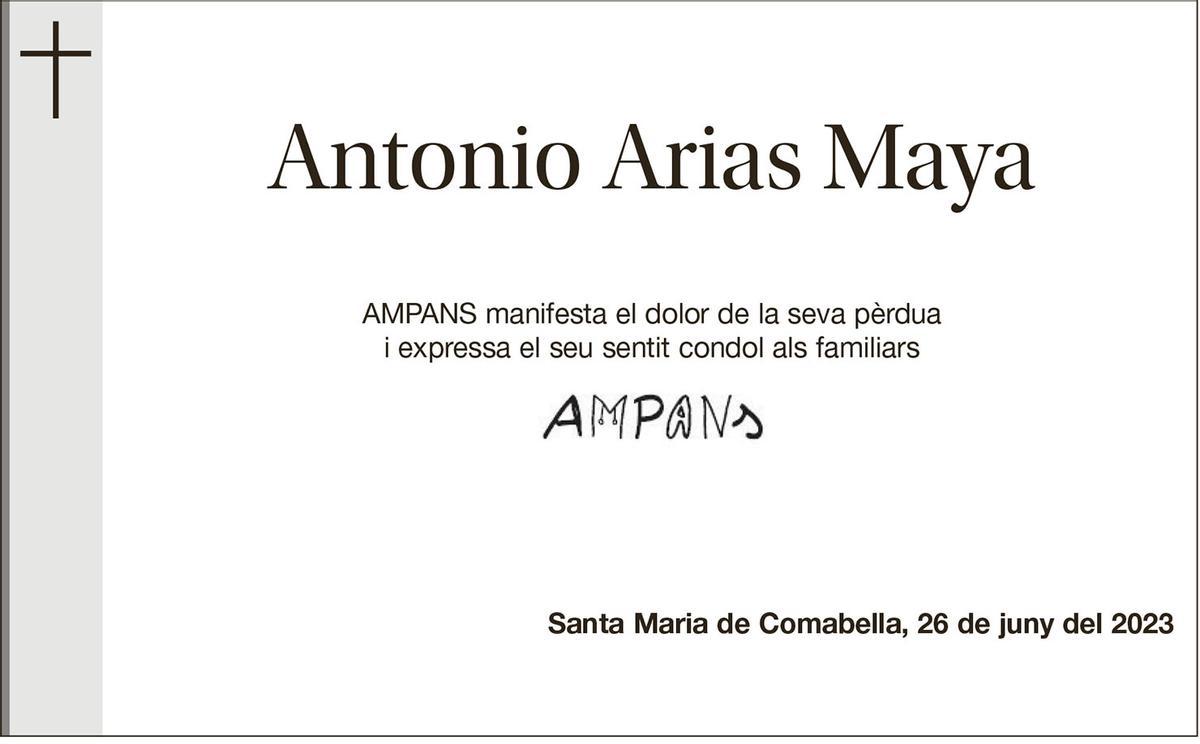 Esquela Antonio Arias Maya
