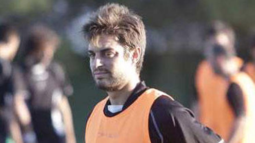 Pedro Vázquez, durante el entrenamiento de ayer.