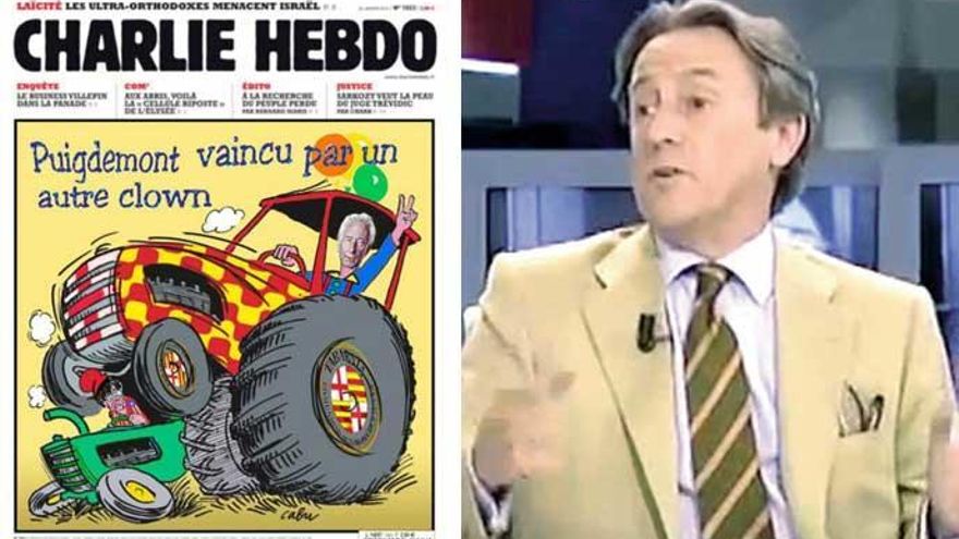 Tertsch comparte una portada falsa Charlie Hebdo sobre Cataluña y Tabarnia