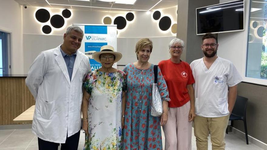 De izquierda a derecha,  Ricardo García, Vicky Ferrazzano, Maribel Martínez, Beryl Jones y Tomás Isidoro, ayer en Vila Parc.