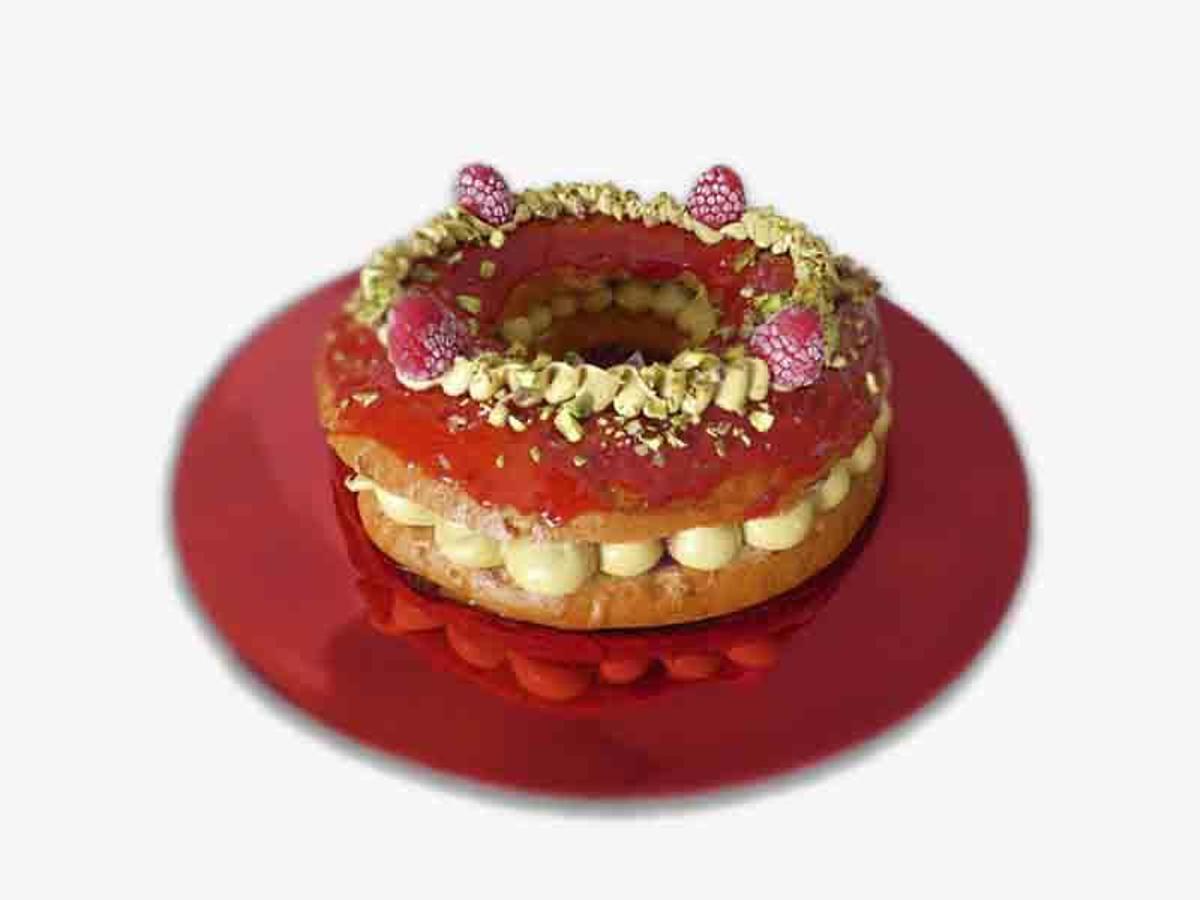 Roscón de pistacho y frutos rojos de Healthy Cakes.