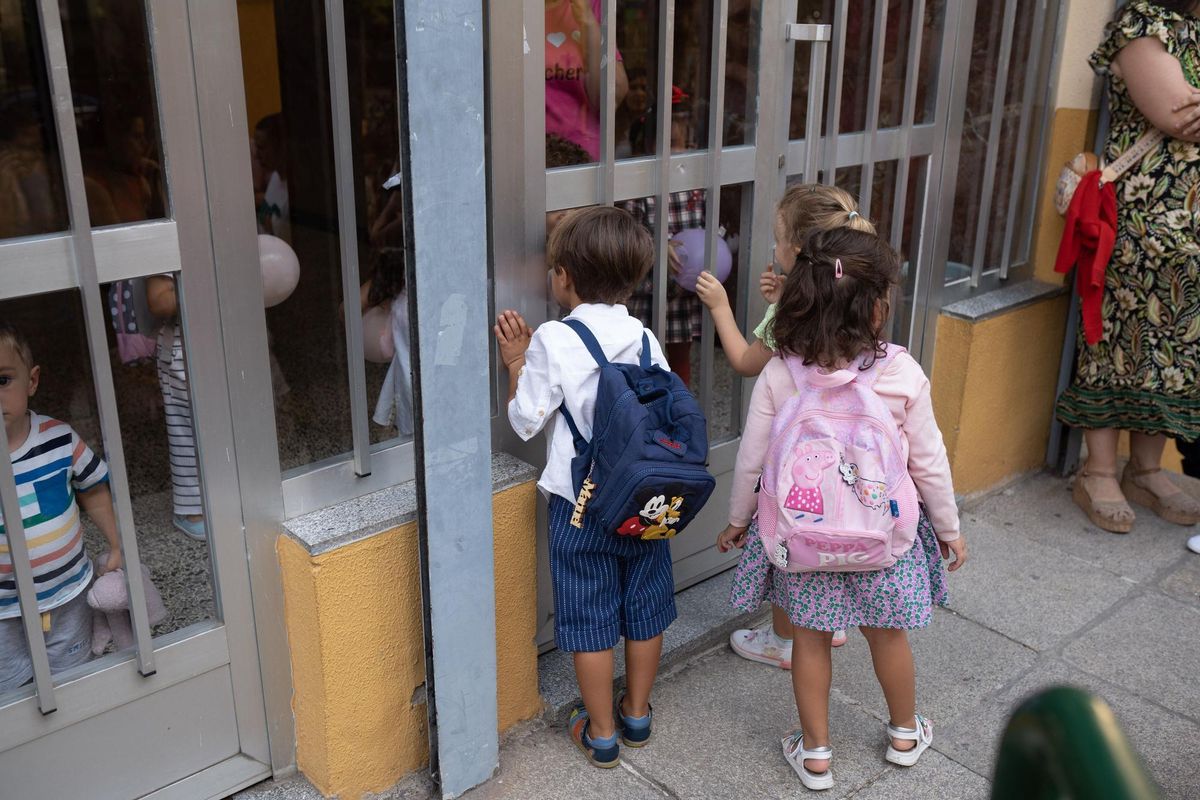 Primer día de clase en Zamora el curso pasado.