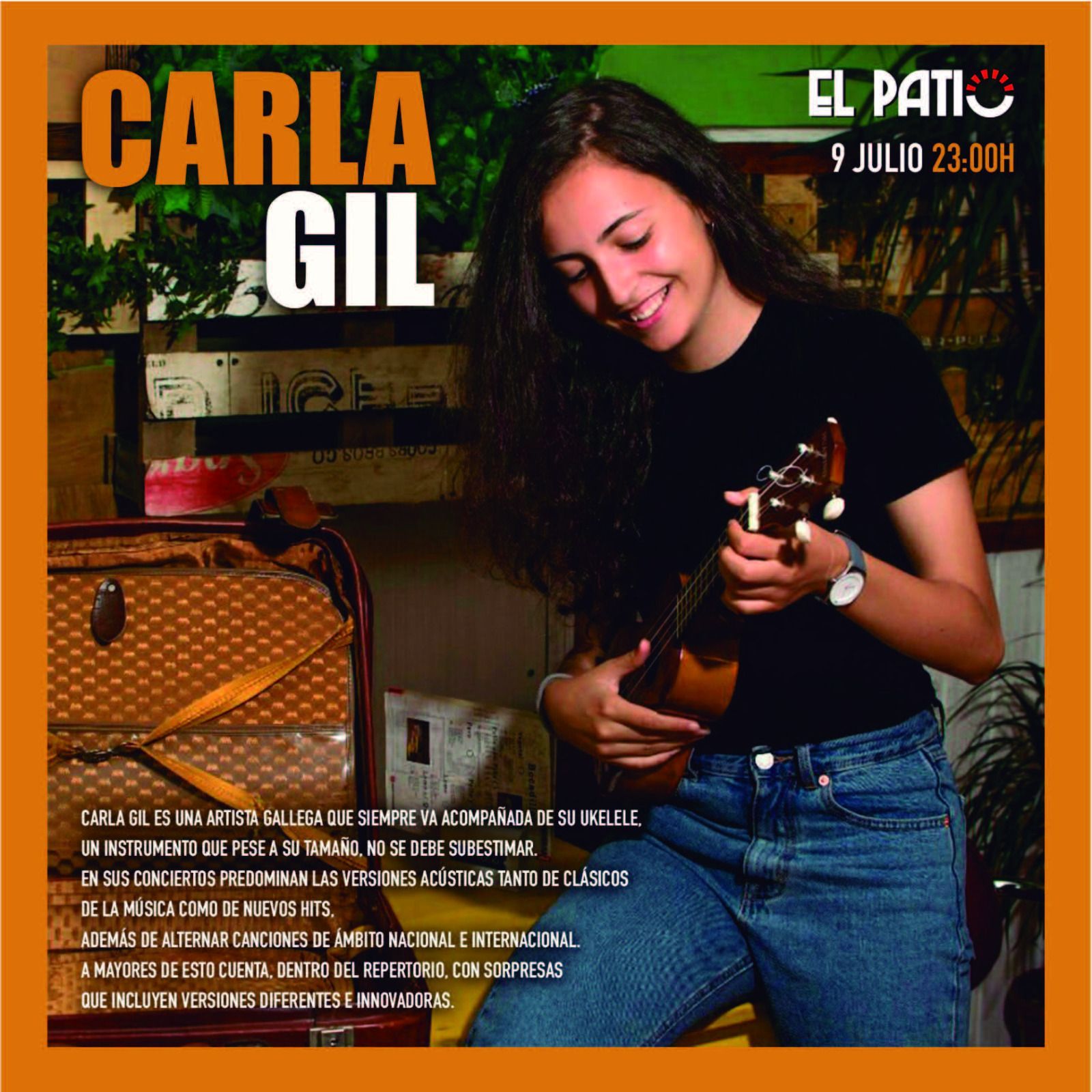 El cartel anunciador del concierto de Carla Gil.