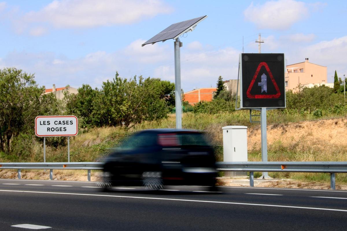 Prueba piloto de cruce inteligente del Servicio Catalán del Tráfico en la N-340 en Sant Cugat Sesgarrigues