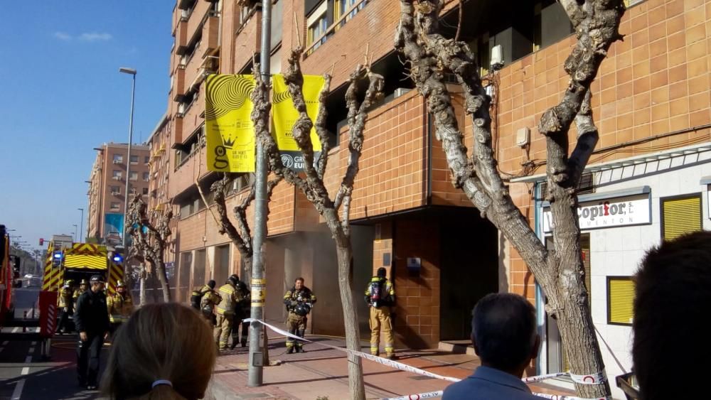 Incendio en el garaje de un edificio de Juan Carlos I en Murcia